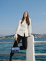 Lucky Bees Bolso de Hombro Azul en Piel de Polivinilo